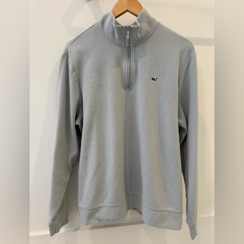 Vineyard Vines Men's Light Gray Zip-Up Sweater